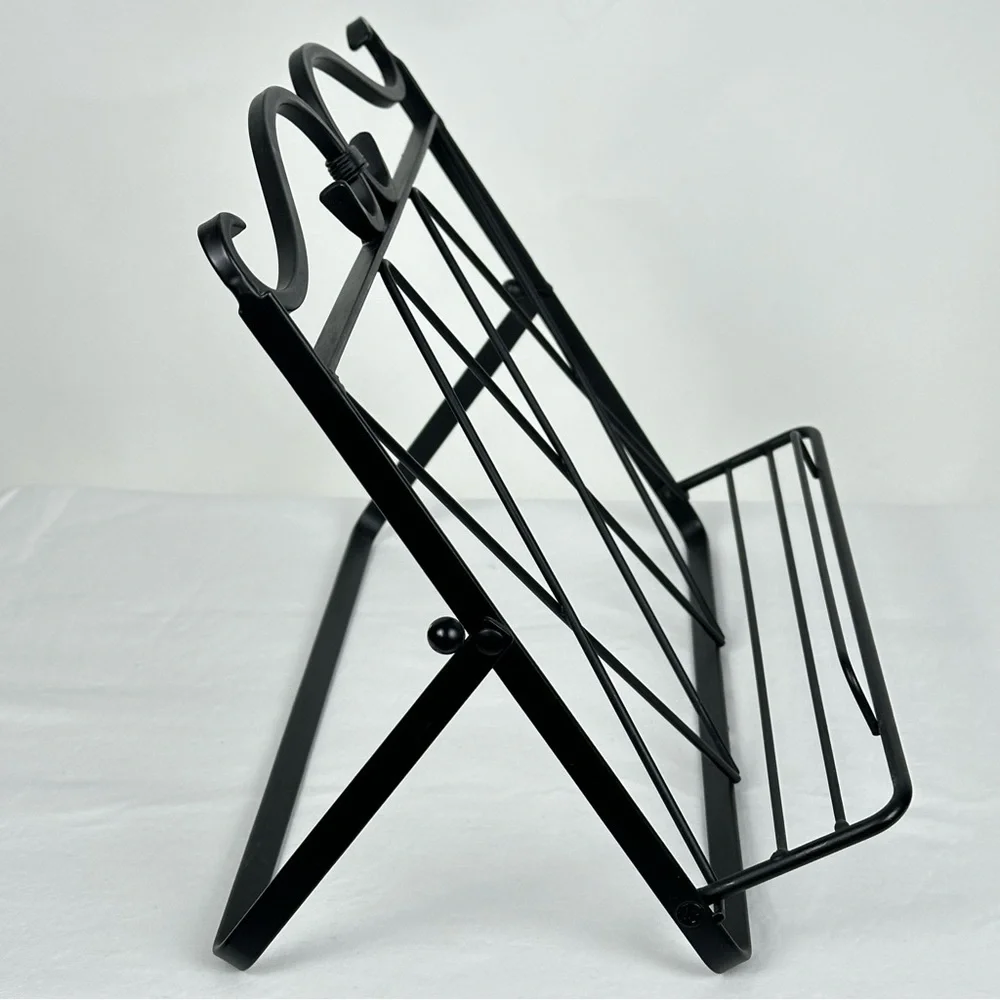 Metal scroll foldable cookbook holder book stand